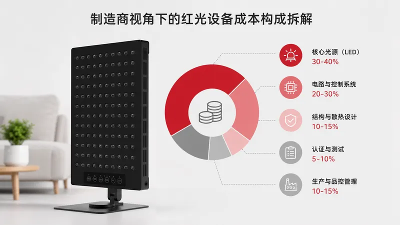 制造商视角下的红光设备成本构成拆解示意图 — 红光治疗仪价格