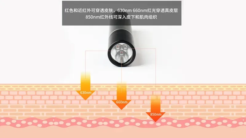 工程师使用光谱仪测试红光治疗笔波长数据