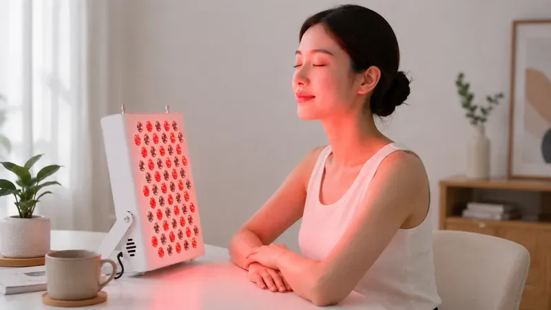 实验室测量Rhinitis Lamp与T1面板辐照度读数对比 — 红光治疗近视